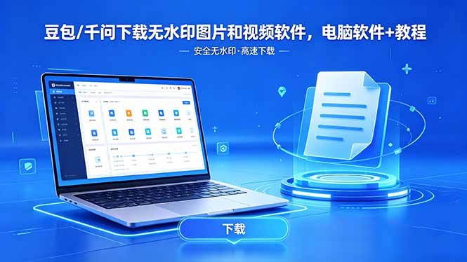 (18456期)豆包/千问下载无水印图片和视频软件,电脑软件+教程-靠谱项目库