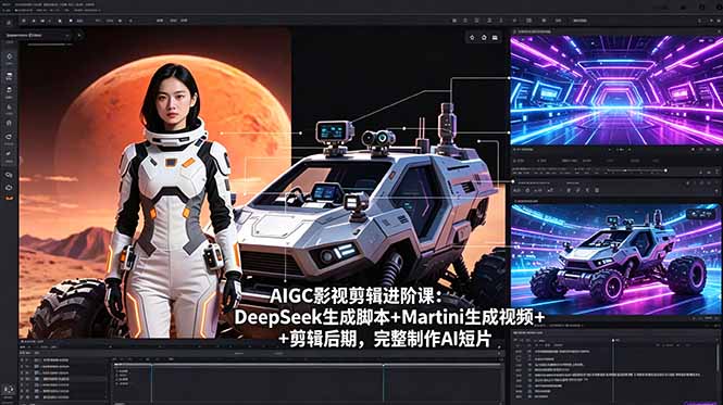 （18475期）AIGC影视剪辑进阶课：DeepSeek生成脚本+Martini生成视频+剪辑后期，完整制作AI短片-靠谱项目库