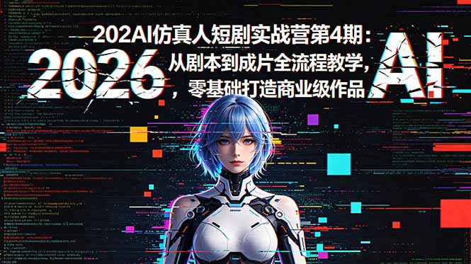（18656期）2026AI仿真人短剧实战营第4期：从剧本到成片全流程教学，零基础打造商业级作品-靠谱项目库