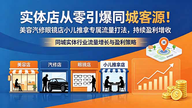 （18592期）实体店从零引爆同城客源！美容汽修眼镜店小儿推拿专属流量打法，持续盈利增收-靠谱项目库