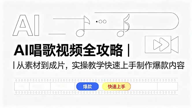 （18644期）AI唱歌视频全攻略｜从素材到成片，实操教学快速上手制作爆款内容-靠谱项目库