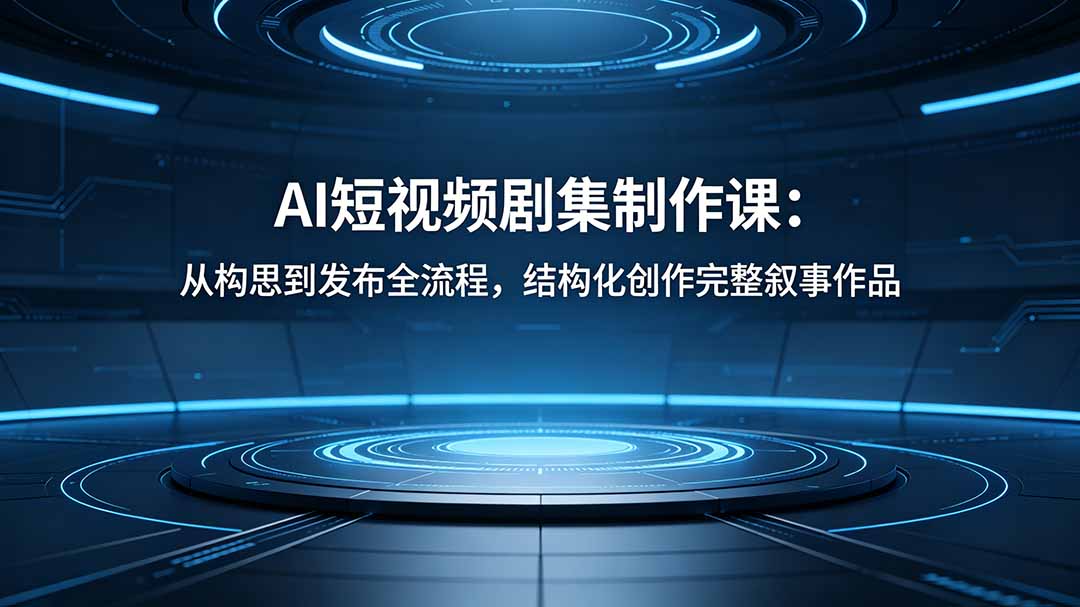 （18414期）AI短视频剧集制作课：从构思到发布全流程，结构化创作完整叙事作品-靠谱项目库