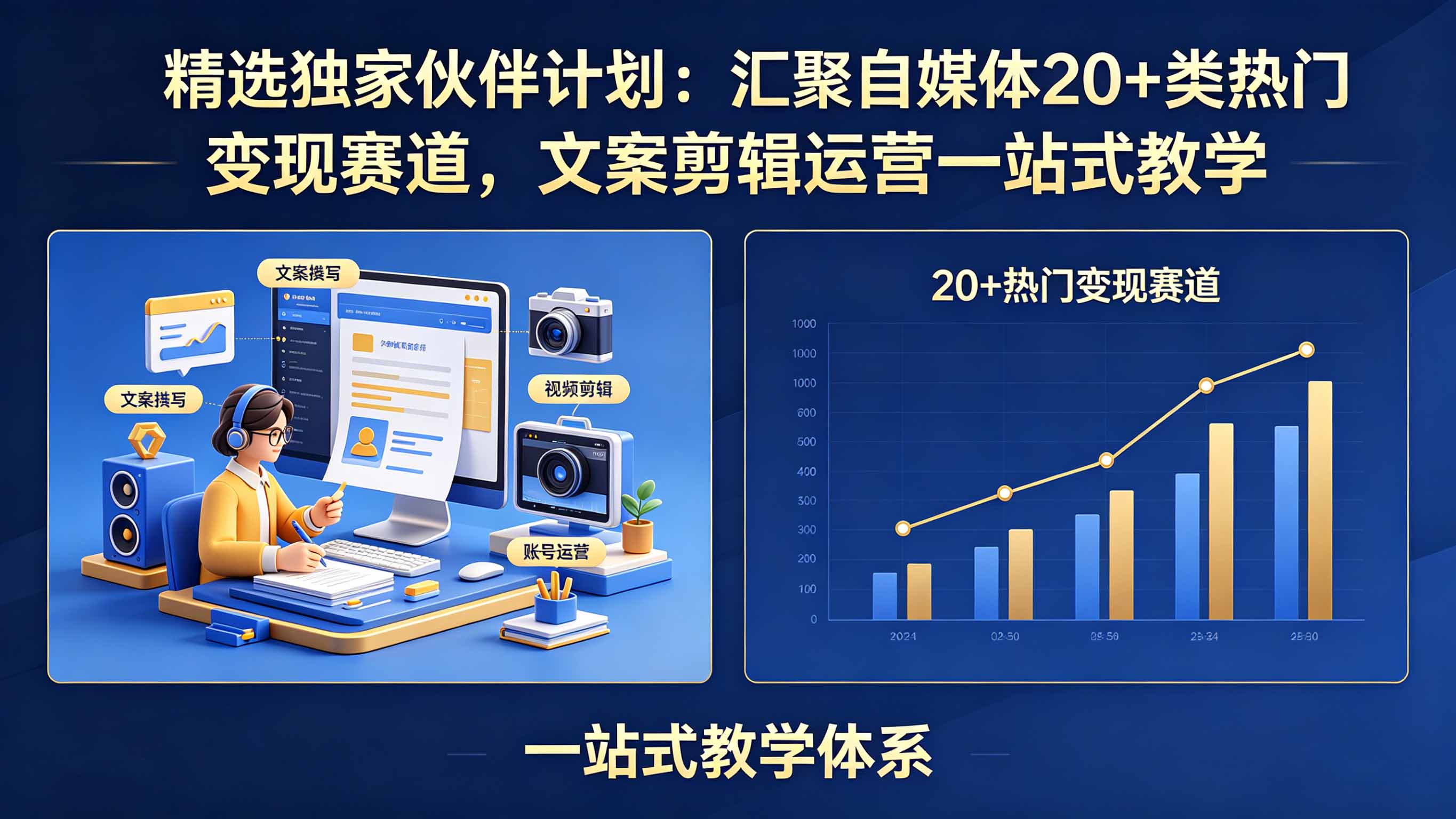 （18478期）精选独家伙伴计划：汇聚自媒体20+类热门变现赛道，文案剪辑运营一站式教学-靠谱项目库