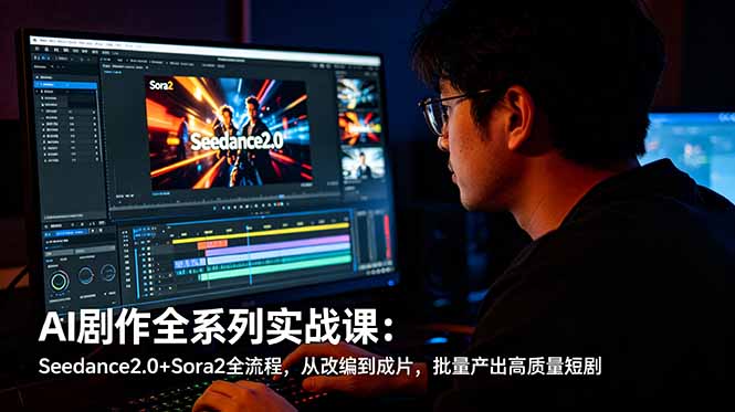 （18647期）AI剧作全系列实战课：Seedance2.0+Sora2全流程，从改编到成片，批量产出高质量短剧-靠谱项目库