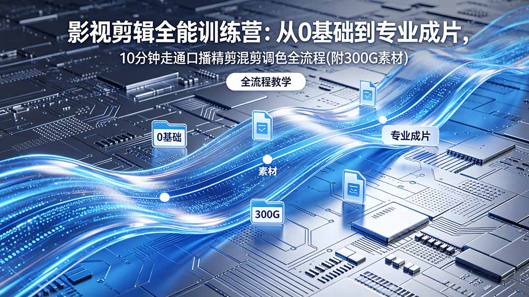 （18664期）2026影视剪辑全能实战课｜0基础到专业成片，全流程教学，高清带300G素材-靠谱项目库