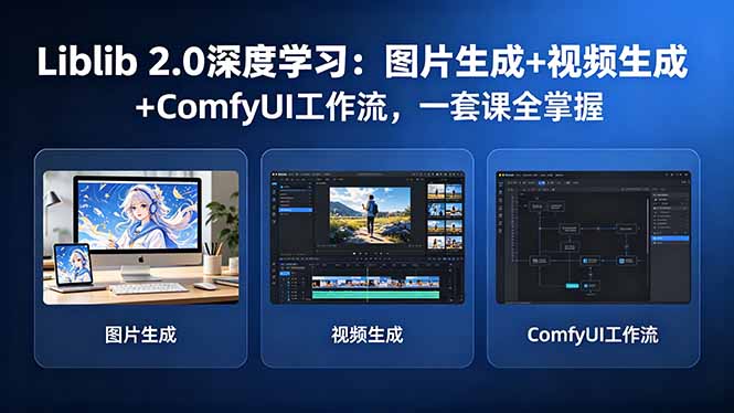 (18349期)Liblib 2.0深度学习:图片生成+视频生成+ComfyUI工作流,一套课全掌握-靠谱项目库