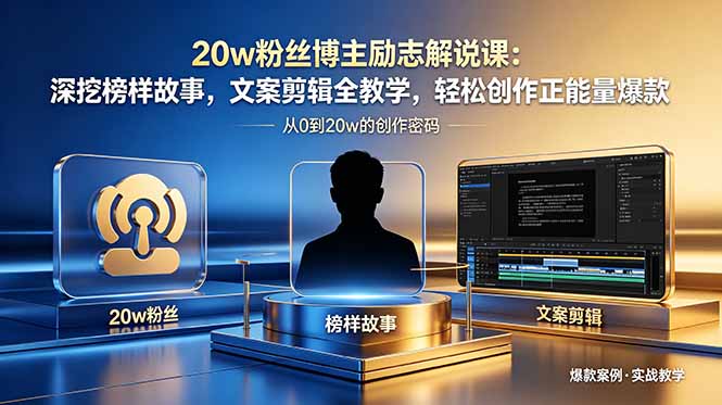 （18648期）20w粉丝博主励志解说课：深挖榜样故事，文案剪辑全教学，轻松创作正能量爆款-靠谱项目库
