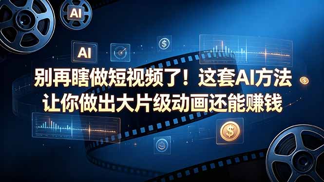 （18549期）别再瞎做短视频了！这套 AI 方法让你做出大片级动画还能赚钱【原创双语字幕】-靠谱项目库
