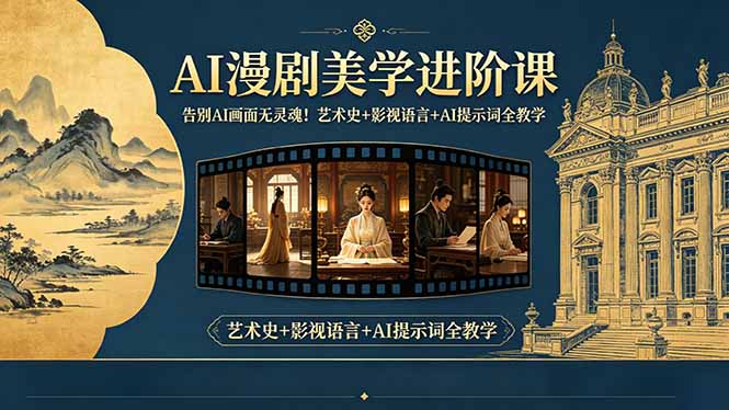 （18480期）告别AI画面无灵魂！AI漫剧美学进阶课，艺术史+影视语言+AI提示词全教学-靠谱项目库