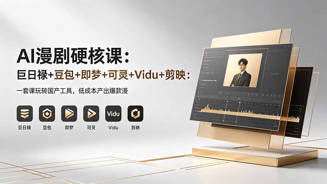 (18280期)AI漫剧硬核课:巨日禄+豆包+即梦+可灵+Vidu+剪映:一套课玩转国产工具,低成本产出爆款漫剧-靠谱项目库