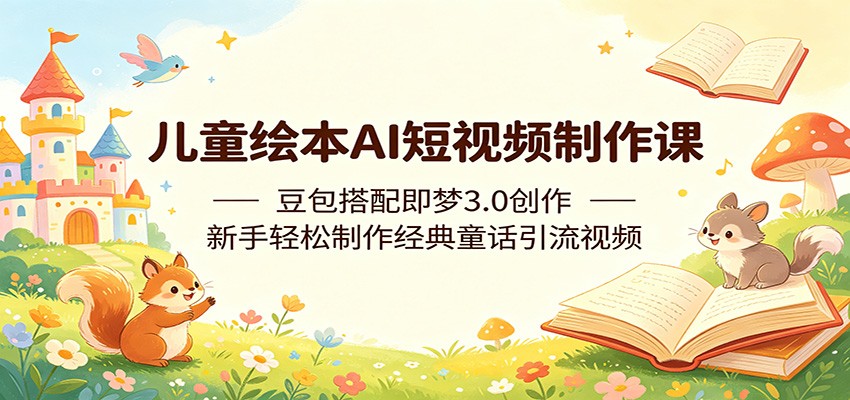 儿童绘本AI短视频制作课：豆包搭配即梦3.0创作，新手轻松制作经典童话引流视频-靠谱项目库