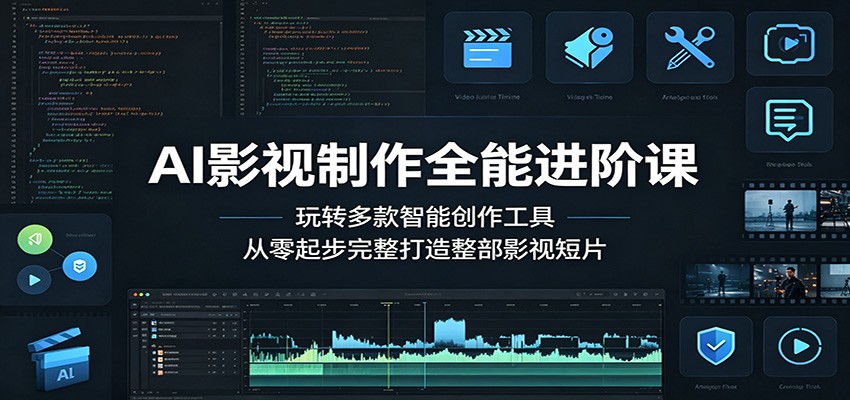 AI影视制作全能进阶课：玩转多款智能创作工具，从零起步完整打造整部影视短片-靠谱项目库