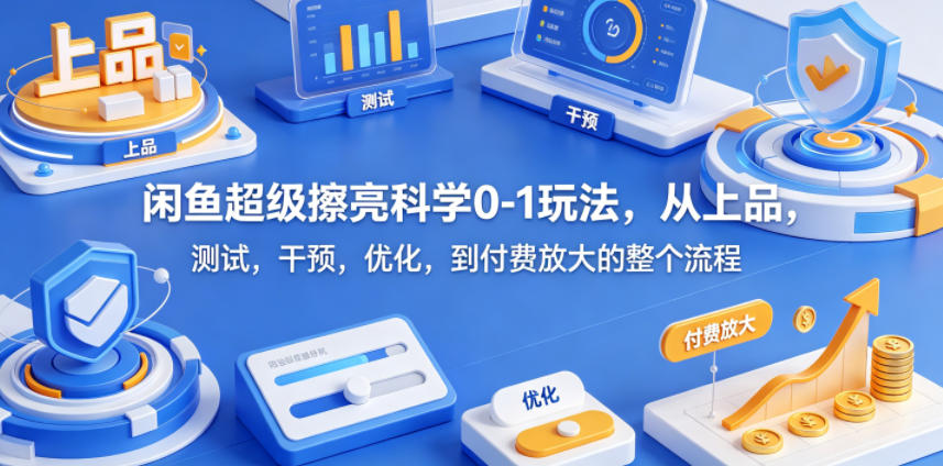 闲鱼超级擦亮科学0-1玩法,从上品,测试,干预,优化,到付费放大的整个流程-靠谱项目库
