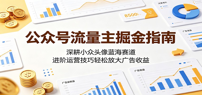 公众号流量主掘金指南：深耕小众头像蓝海赛道，进阶运营技巧轻松放大广告收益-靠谱项目库