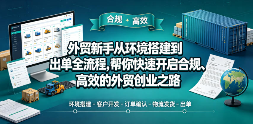 外贸新手从环境搭建到出单全流程，帮你快速开启合规、高效的外贸创业之路-靠谱项目库