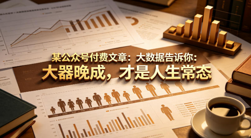 某公众号付费文章：大数据告诉你：大器晚成，才是人生常态-靠谱项目库