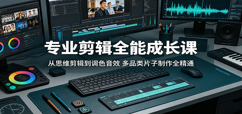 专业剪辑全能成长课：从思维剪辑到调色音效，多品类片子制作全精通-靠谱项目库