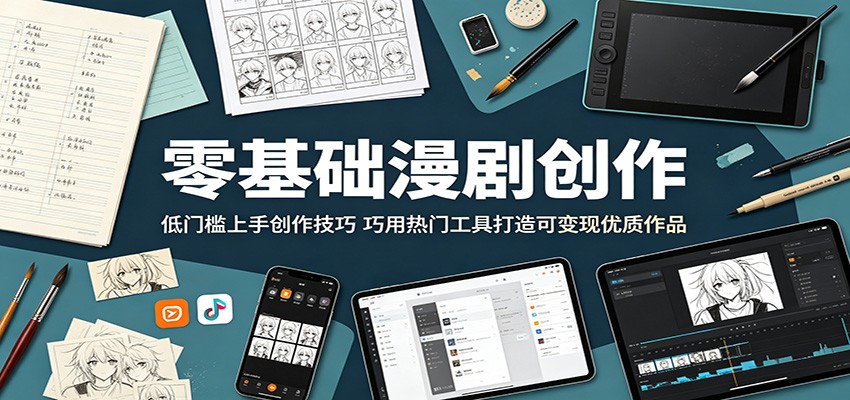 零基础漫剧创作：低门槛上手创作技巧，巧用热门工具打造可变现优质作品-靠谱项目库
