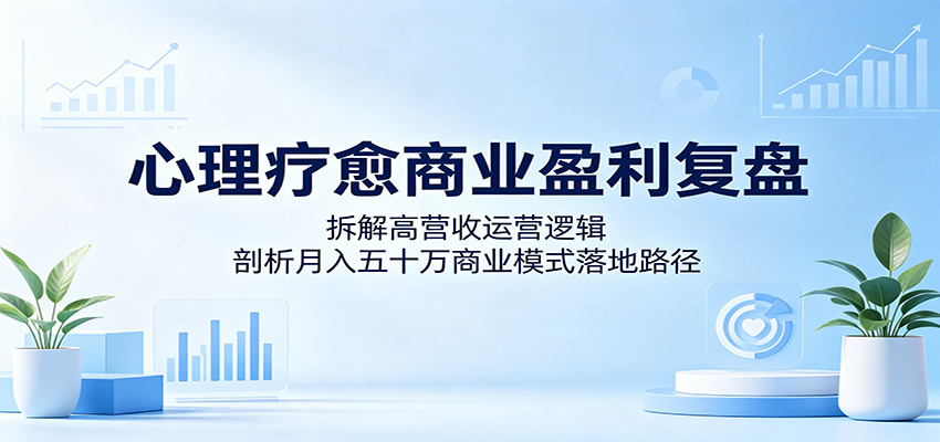 心理疗愈商业盈利复盘：拆解高营收运营逻辑，剖析月入五十万商业模式落地路径-靠谱项目库