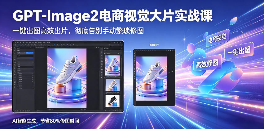 GPT-Image2电商视觉大片实战课，一键出图高效出片，彻底告别手动繁琐修图-靠谱项目库