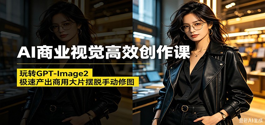 AI商业视觉高效创作课：玩转GPT-Image2，极速产出商用大片摆脱手动修图-靠谱项目库
