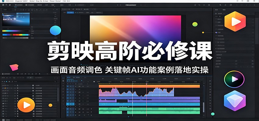 剪映高阶必修课:画面音频调色,关键帧AI功能案例落地实操-靠谱项目库