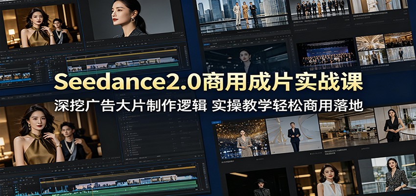 Seedance2.0商用成片实战课：深挖广告大片制作逻辑，实操教学轻松商用落地-靠谱项目库