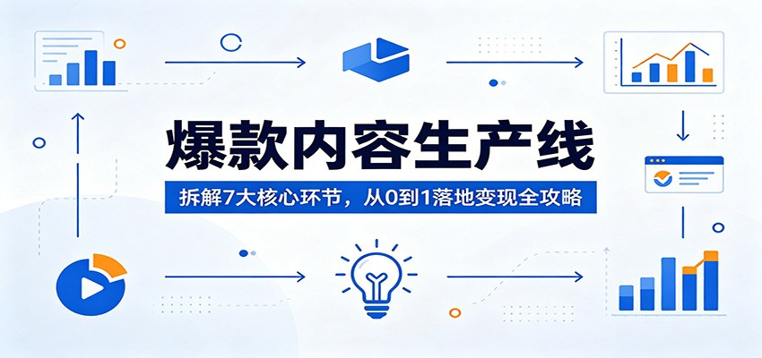 爆款内容生产线：拆解7大核心环节，从0到1落地变现全攻略-靠谱项目库