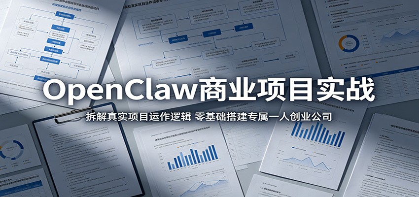 OpenClaw商业项目实战：拆解真实项目运作逻辑，零基础搭建专属一人创业公司-靠谱项目库