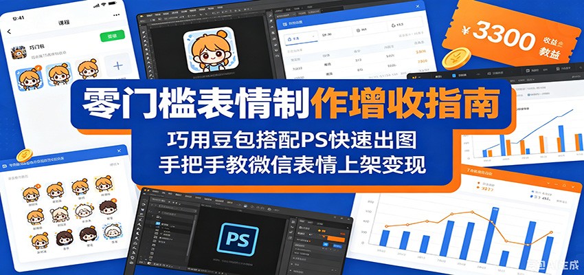零门槛表情制作增收指南：巧用豆包搭配 PS 快速出图，手把手教微信表情上架变现-靠谱项目库