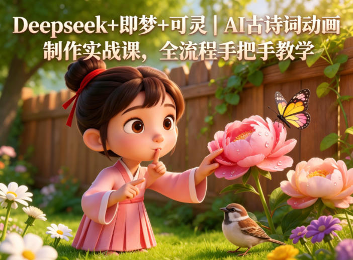 Deepseek+即梦+可灵｜AI古诗词动画制作实战课，全流程手把手教学-靠谱项目库