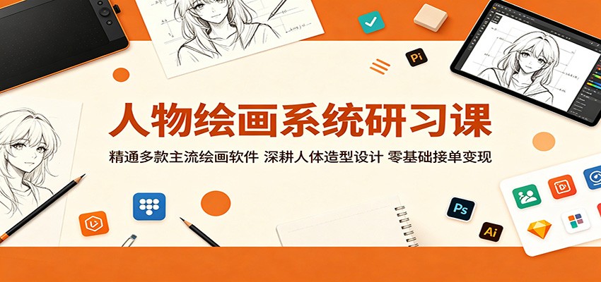 人物绘画系统研习课：精通多款主流绘画软件，深耕人体造型设计，零基础接单变现-靠谱项目库