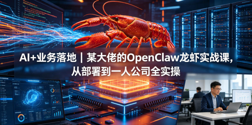 AI+业务落地|某大佬的OpenClaw小龙虾实战课,从部署到一人公司全实操-靠谱项目库