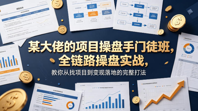 某大佬的项目操盘手门徒班，全链路操盘实战，教你从找项目到变现落地的完整打法-靠谱项目库