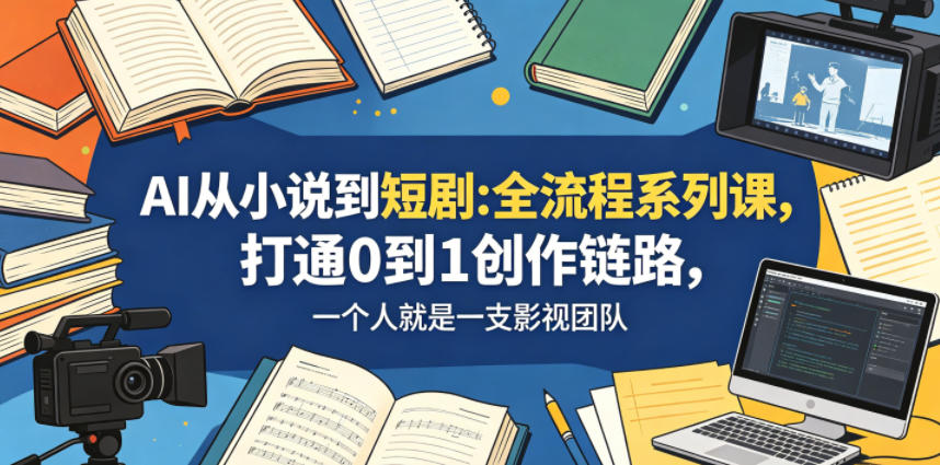 AI从小说到短剧全流程系列课，打通0到1创作链路，一个人就是一支影视团队-靠谱项目库