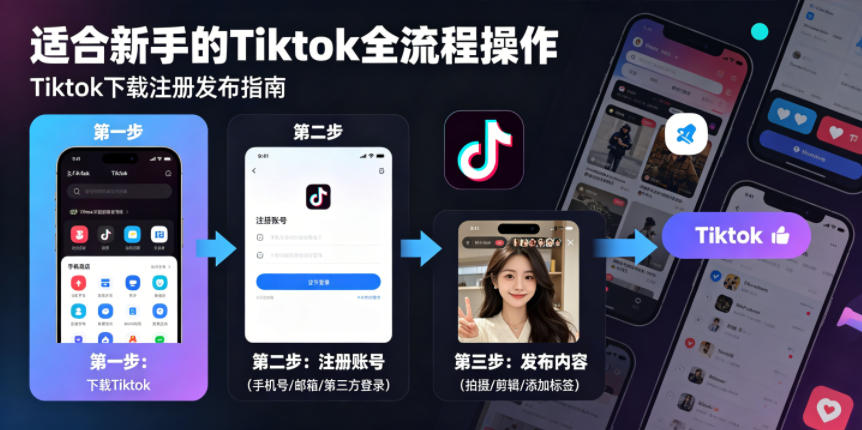 Tiktok下载注册发布，适合新手的Tiktok全流程操作-靠谱项目库