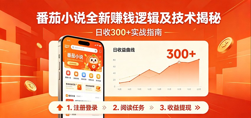番茄小说全新赚钱逻辑及技术日收300+，小白新书皆可做！无脑赚就行了！-靠谱项目库