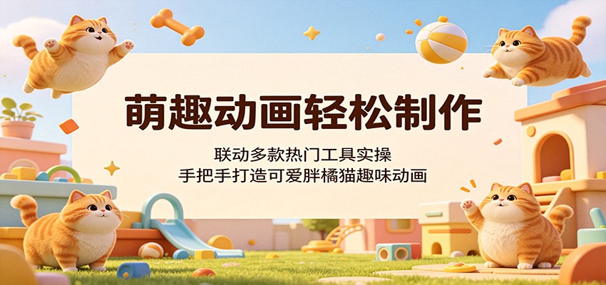 萌趣动画轻松制作，联动多款热门工具实操，手把手打造可爱胖橘猫趣味动画-靠谱项目库