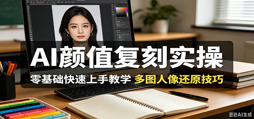AI颜值复刻实操，零基础快速上手教学，多图人像还原技巧-靠谱项目库
