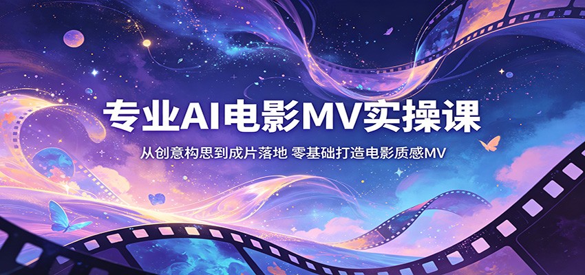 专业AI电影MV实操课：从创意构思到成片落地，零基础打造电影质感MV-靠谱项目库