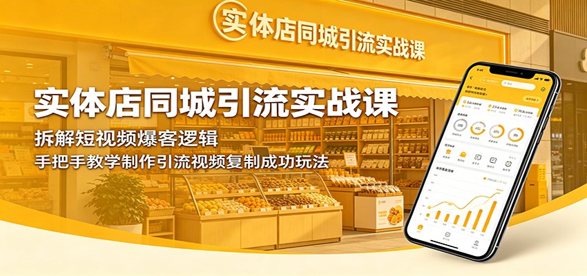 实体店同城引流实战课：拆解短视频爆客逻辑，手把手教学制作引流视频复制成功玩法-靠谱项目库