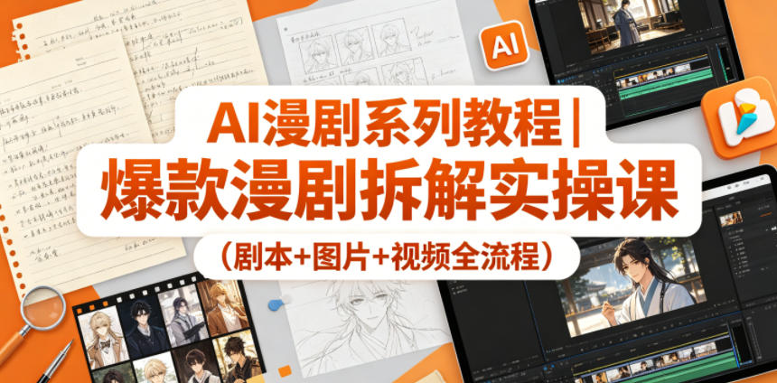 AI漫剧系列教程｜爆款漫剧拆解实操课（剧本+图片+视频全流程）-靠谱项目库