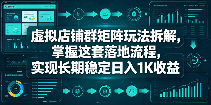 虚拟店铺群矩阵玩法拆解，掌握这套落地流程，实现长期稳定日入1K收益【揭秘】-靠谱项目库