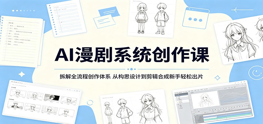 AI漫剧系统创作课：拆解全流程创作体系，从构思设计到剪辑合成新手轻松出片-靠谱项目库