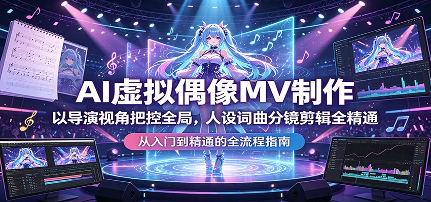 AI虚拟偶像MV制作：以导演视角把控全局，人设词曲分镜剪辑全精通-靠谱项目库