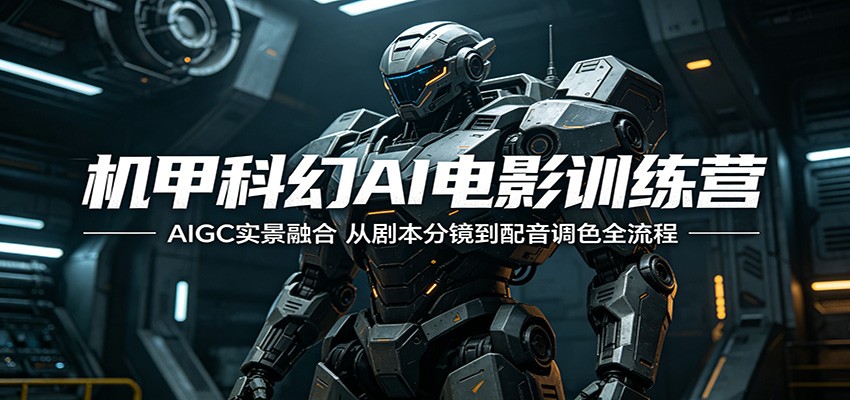 机甲科幻AI电影训练营：AIGC实景融合，从剧本分镜到配音调色全流程-靠谱项目库