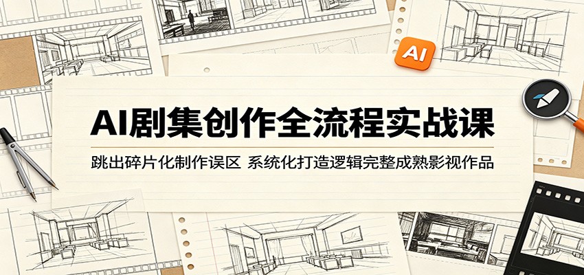 AI剧集创作全流程实战课：跳出碎片化制作误区，系统化打造逻辑完整成熟影视作品-靠谱项目库