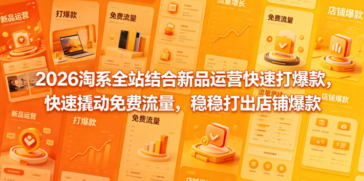 2026淘系全站结合新品运营快速打爆款，快速撬动免费流量，稳稳打出店铺爆款（更新5月12日）-靠谱项目库