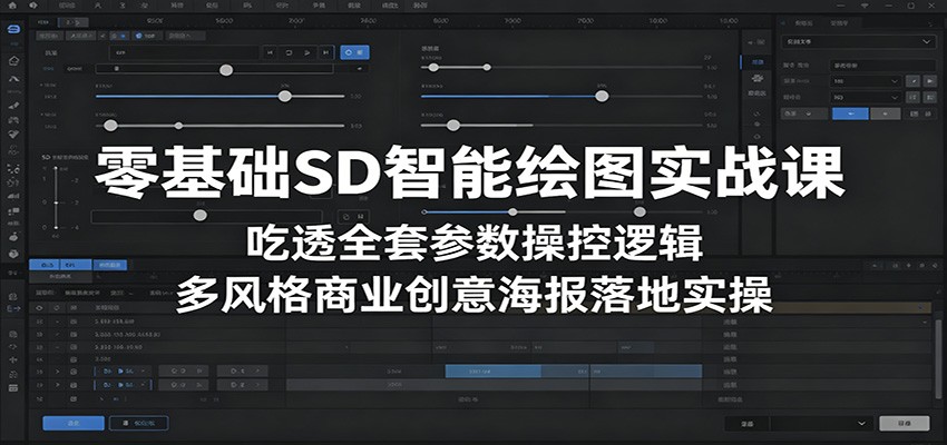 零基础SD智能绘图实战课：吃透全套参数操控逻辑，多风格商业创意海报落地实操-靠谱项目库