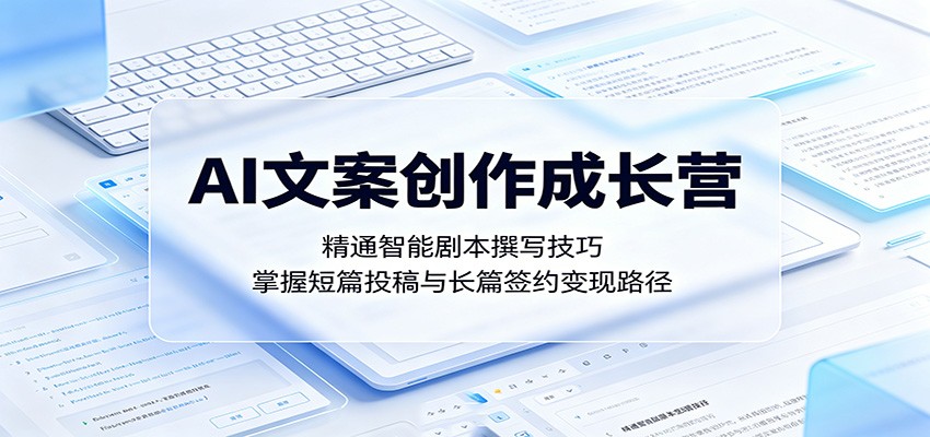 AI文案创作成长营：精通智能剧本撰写技巧，掌握短篇投稿与长篇签约变现路径-靠谱项目库